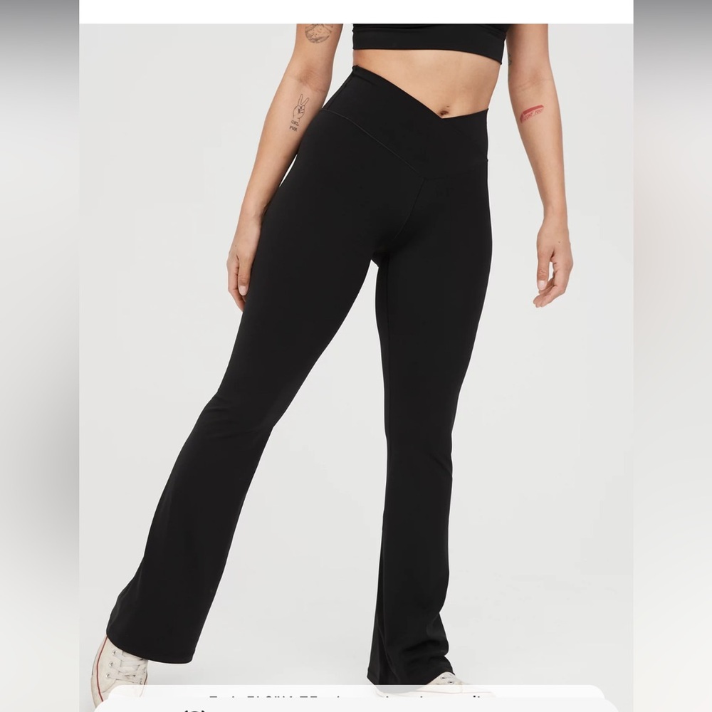 High Waisted Crossover Flare Leggings